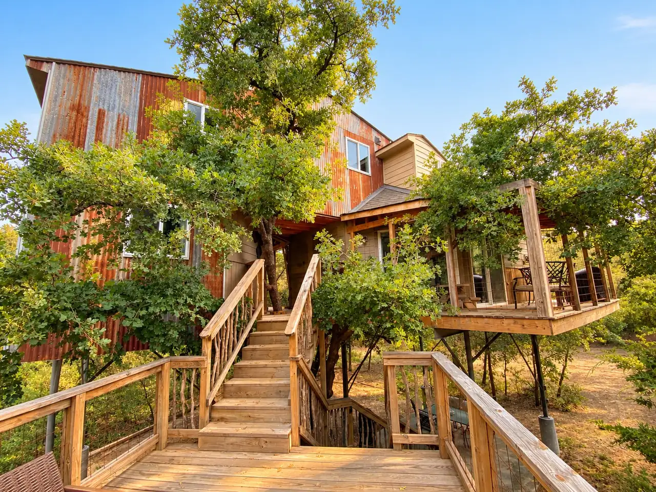 Outside stairs up to Suites A and B
